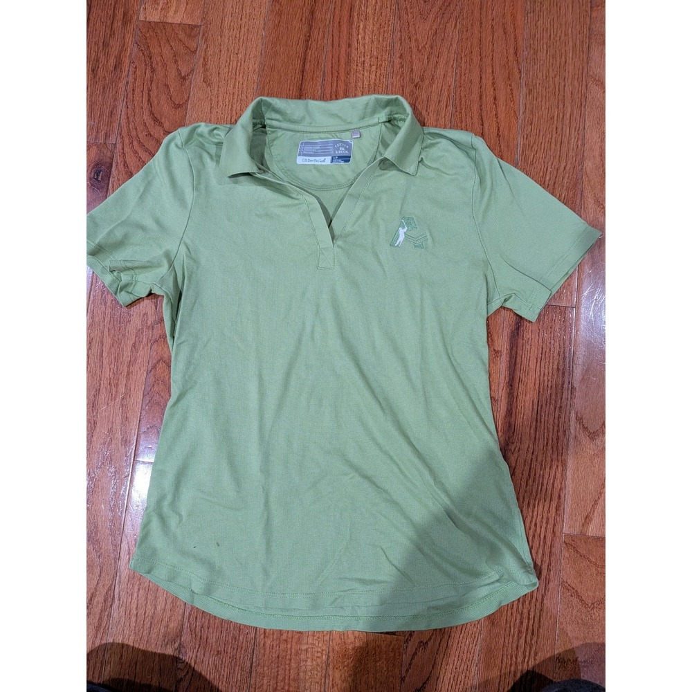 Cutter & Buck Womens CB DryTec Lime Green Golf Polo Shirt Short Sleeve Small